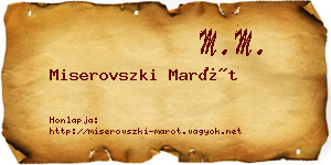 Miserovszki Marót névjegykártya
